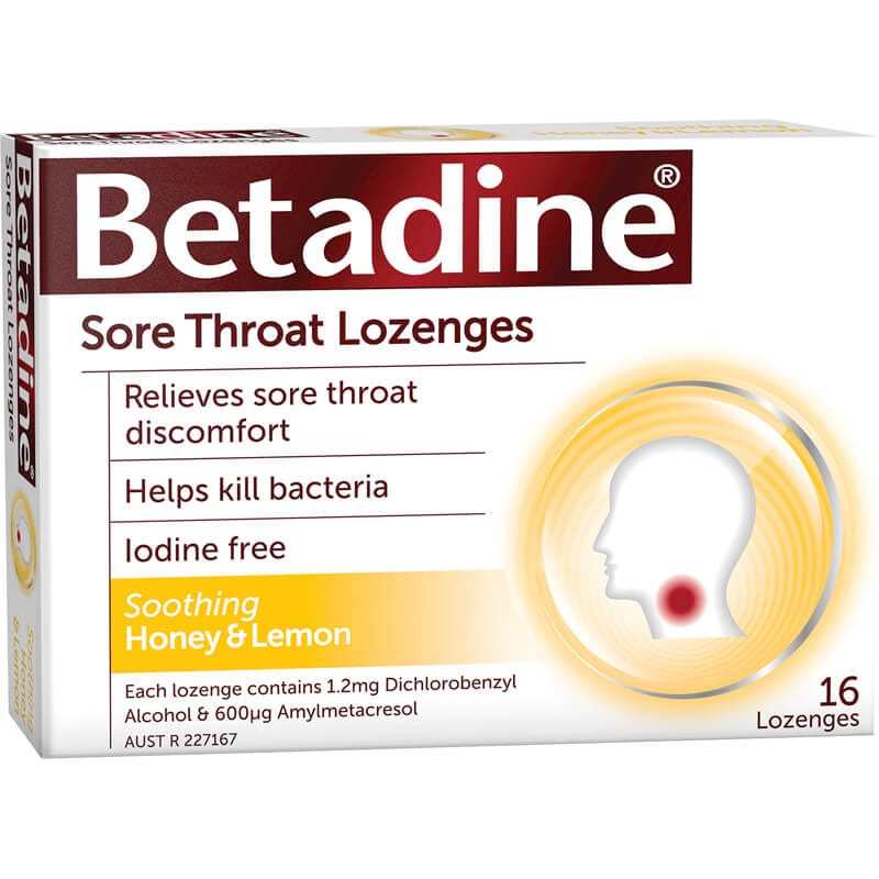 Betadine Betadine Honey & Lemon Lozenges 16s 11250809