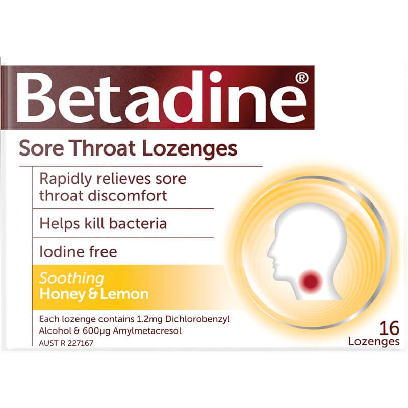 Betadine Betadine Honey & Lemon Lozenges 16s 11250809