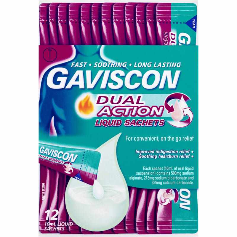 Gaviscon Gaviscon Dual Action Liquid Sachet 10ml 12s 20000210