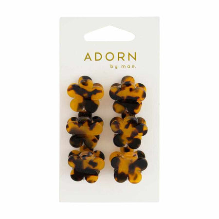 Adorn by Mae Adorn by Mae Claw Grips Mini Flower Tort 6pk 20020964